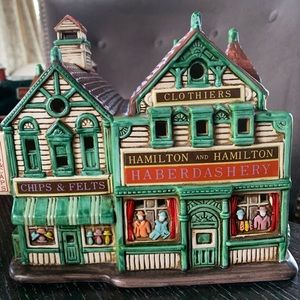 Vtg HTF Charles Wysocki Haberdashery Schmid 1988 Americana Celebration Village